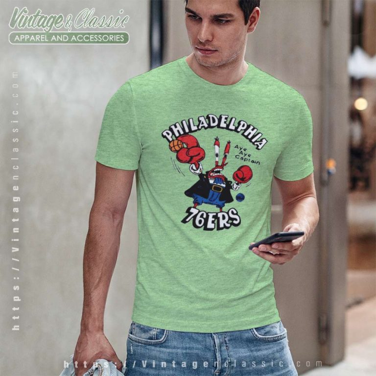 Mr Krabs Spongebob Philadelphia 76ers T Shirt Mr Krabs Spongebob Philadelphia 76ers T Shirt