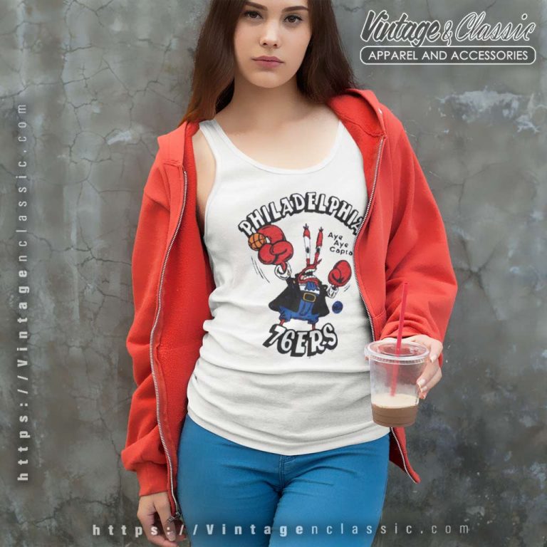 Mr Krabs Spongebob Philadelphia 76ers Tank Top Racerback Mr Krabs Spongebob Philadelphia 76ers Tank Top Racerback