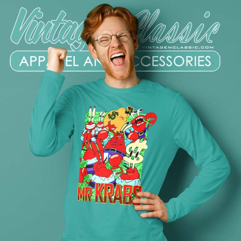 Mr Krabs Spongebob Squarepants Long Sleeve Tee Mr Krabs Spongebob Squarepants Long Sleeve Tee