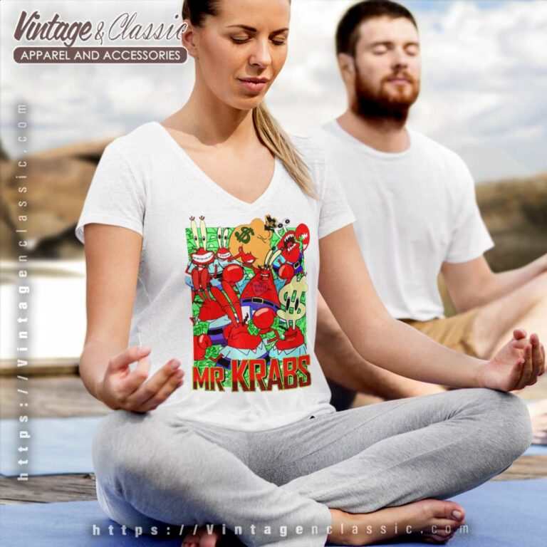 Mr Krabs Spongebob Squarepants V Neck TShirt Mr Krabs Spongebob Squarepants V Neck TShirt