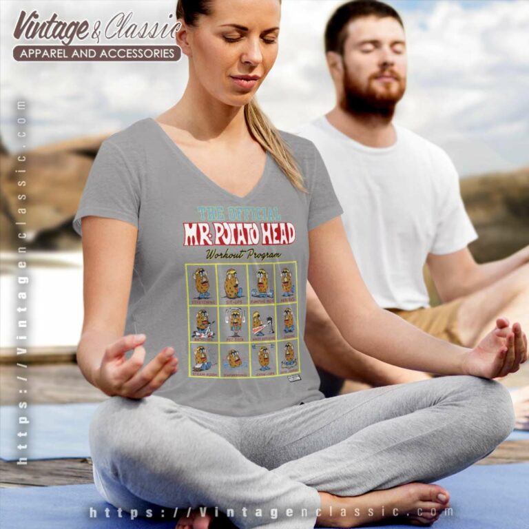 Mr Potato Head Workout Program V Neck TShirt Mr Potato Head Workout Program V Neck TShirt
