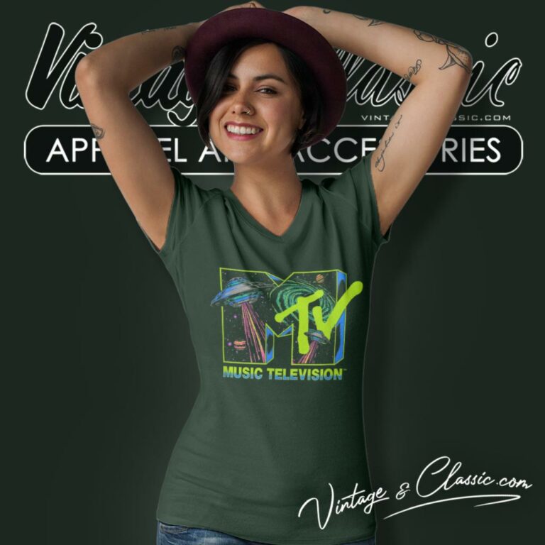 Mtv Alien Invasion Ufo V Neck TShirt Mtv Alien Invasion Ufo V Neck TShirt