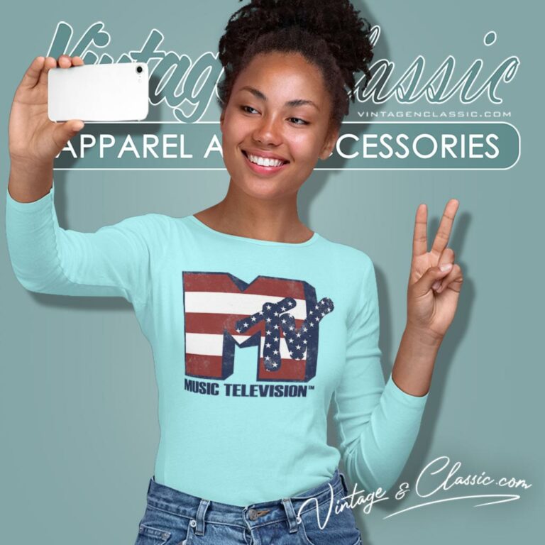 Mtv American Flag Stars Long Sleeve Tee Mtv American Flag Stars Long Sleeve Tee