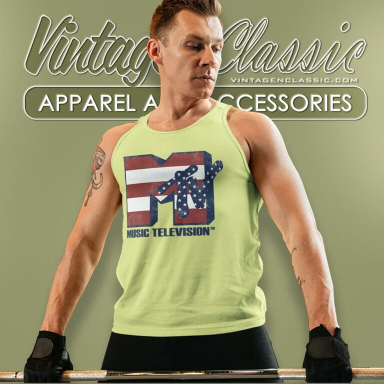 Mtv American Flag Stars Tank Top Racerback Mtv American Flag Stars Tank Top Racerback