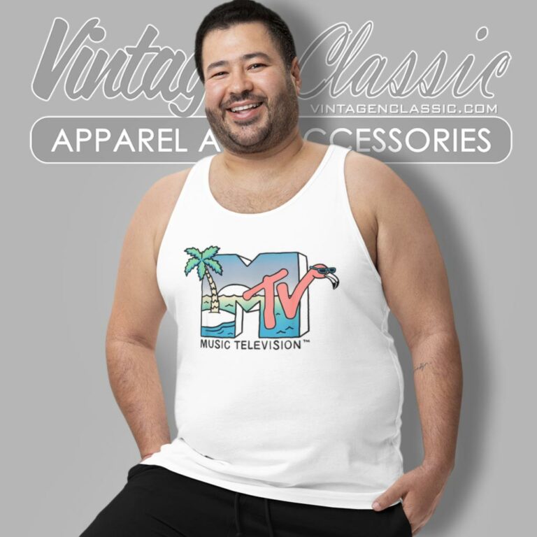 Mtv Beach Island Flamingo Tank Top Racerback Mtv Beach Island Flamingo Tank Top Racerback