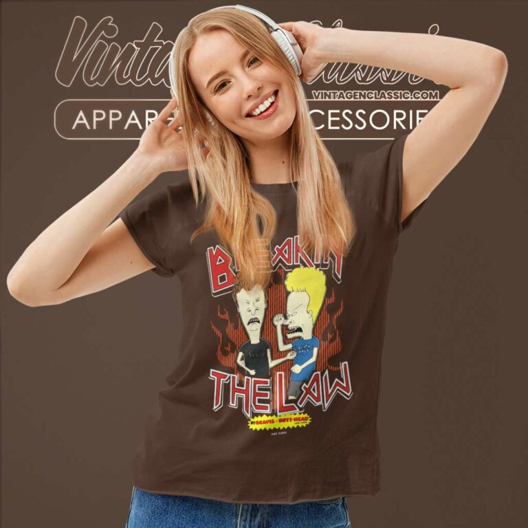 Mtv Beavis And Butthead Breakin The Law Vintage Women TShirt Mtv Beavis And Butthead Breakin The Law Vintage Women TShirt