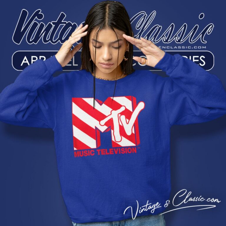 Mtv Candy Cane Logo Sweatshirt Mtv Candy Cane Logo Sweatshirt