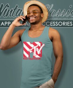 Mtv Candy Cane Logo Tank Top Racerback