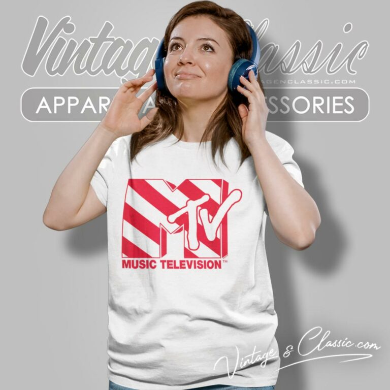 Mtv Candy Cane Logo Women T Shirt Mtv Candy Cane Logo Women T Shirt