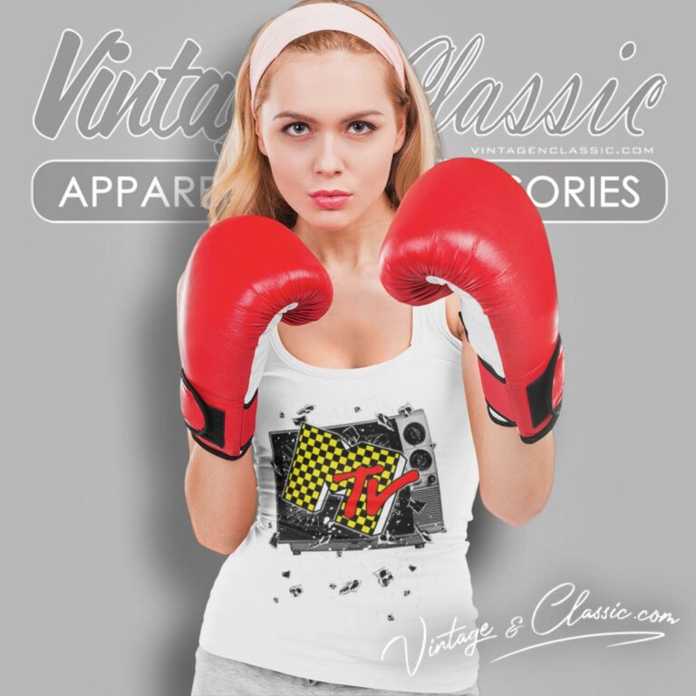 Mtv Checker Board Breaking Tank Top Racerback Mtv Checker Board Breaking Tank Top Racerback