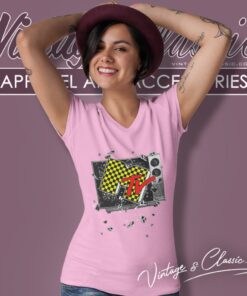 Mtv Checker Board Breaking V Neck TShirt