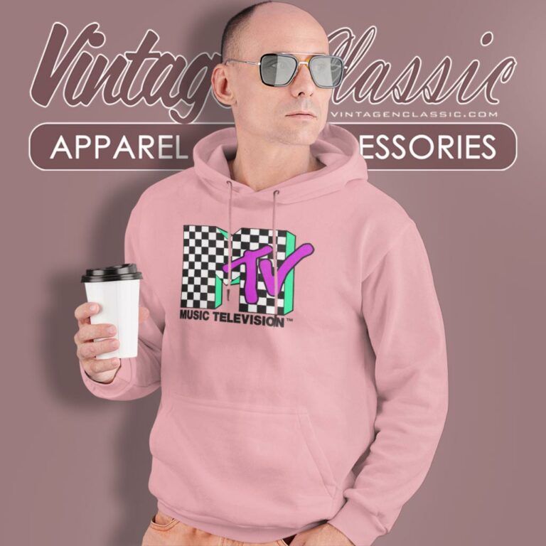 Mtv Checkered Distressed Hoodie Mtv Checkered Distressed Hoodie