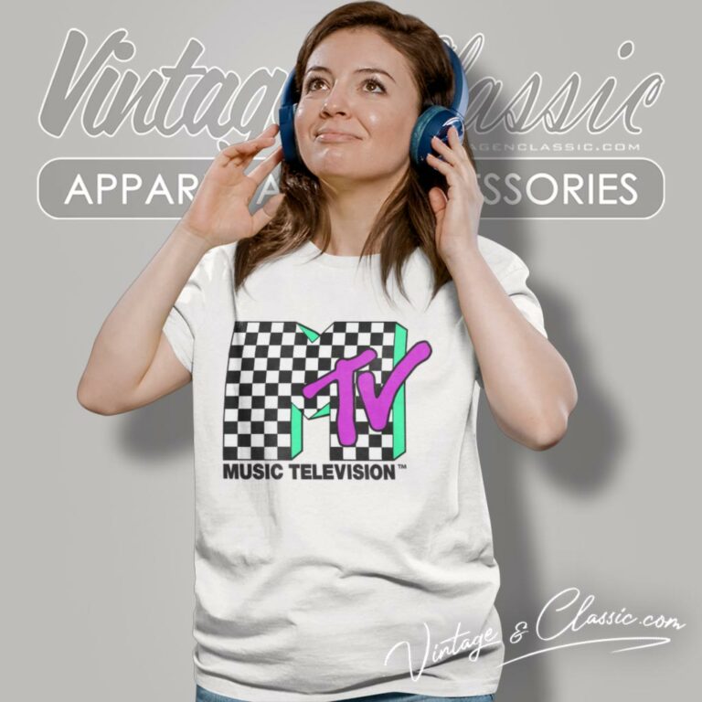 Mtv Checkered Distressed Women T Shirt Mtv Checkered Distressed Women T Shirt