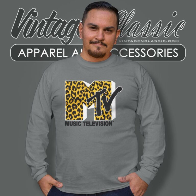 Mtv Cheetah Print Logo Long Sleeve Tee Mtv Cheetah Print Logo Long Sleeve Tee