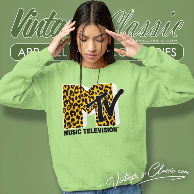 Mtv Cheetah Print Logo Sweatshirt Mtv Cheetah Print Logo Sweatshirt