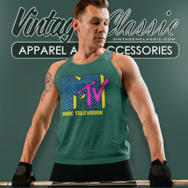 Mtv Fingerprint Black Tank Top Racerback Mtv Fingerprint Black Tank Top Racerback