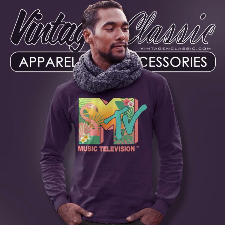 Mtv Flamingo Tropical Paradise Long Sleeve Tee Mtv Flamingo Tropical Paradise Long Sleeve Tee