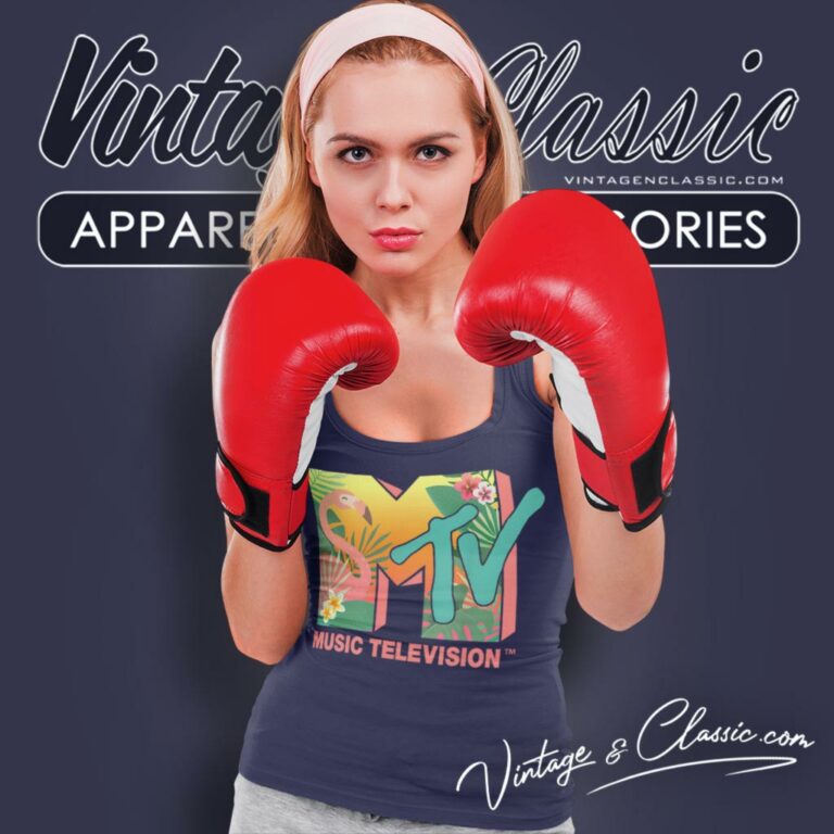 Mtv Flamingo Tropical Paradise Tank Top Racerback Mtv Flamingo Tropical Paradise Tank Top Racerback