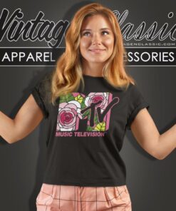 Mtv Floral Roses Women T Shirt