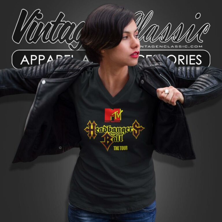 Mtv Headbangers Ball V Neck TShirt Mtv Headbangers Ball V Neck TShirt