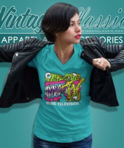 Mtv Logo Monster V Neck TShirt