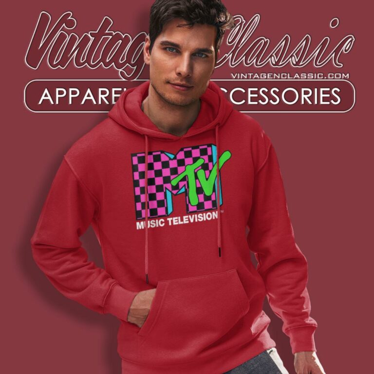 Mtv Logo Pink And Blue Hoodie Mtv Logo Pink And Blue Hoodie