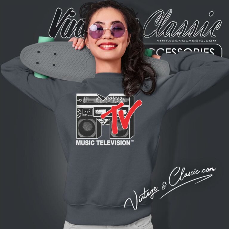 Mtv Logo Red Boombox Sweatshirt Mtv Logo Red Boombox Sweatshirt