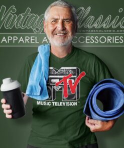 Mtv Logo Red Boombox V Neck TShirt