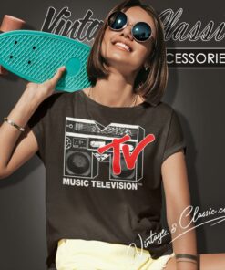 Mtv Logo Red Boombox Women T Shirt