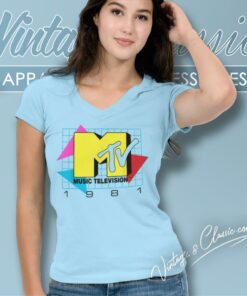 Mtv Music Television 1981 V Neck TShirt