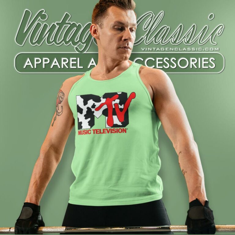 Mtv Music Television Cow Logo Tank Top Racerback Mtv Music Television Cow Logo Tank Top Racerback