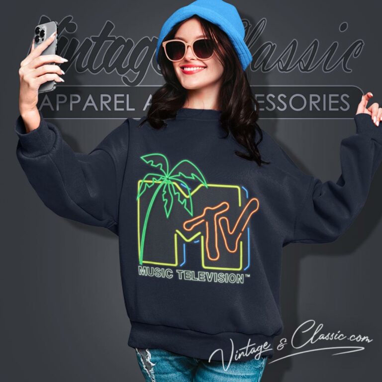 Mtv Neon Light Logo Sweatshirt Mtv Neon Light Logo Sweatshirt