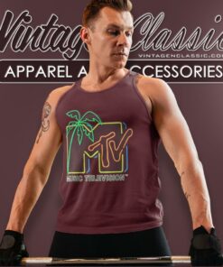 Mtv Neon Light Logo Tank Top Racerback