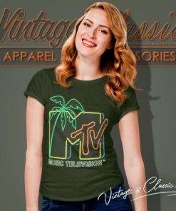 Mtv Neon Light Logo Women T Shirt