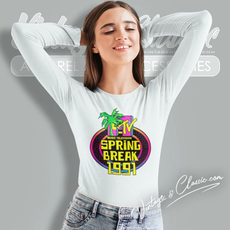 Mtv Spring Break 1991 Long Sleeve Tee Mtv Spring Break 1991 Long Sleeve Tee