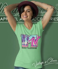 Mtv Spring Break Beach V Neck TShirt