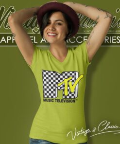 Mtv Vans Checker Logo V Neck TShirt