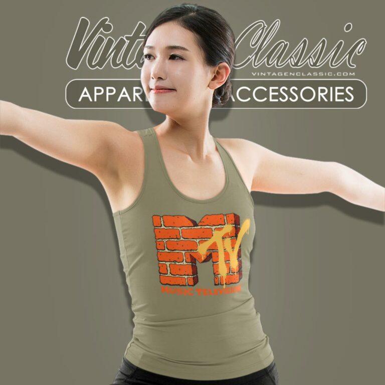 Mtv Yellow And Orange Brick Tank Top Racerback Mtv Yellow And Orange Brick Tank Top Racerback