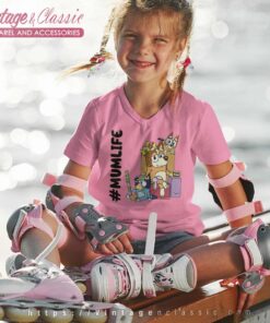 Mum Life Bluey And Bingo Bluey Mom Vneck kids Shirt