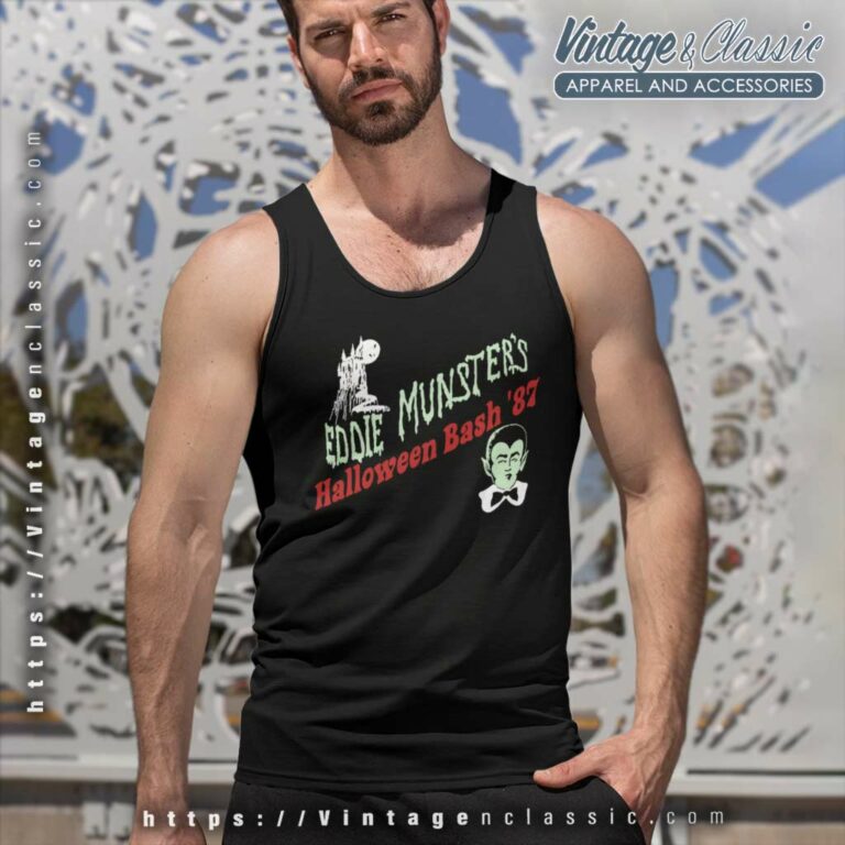 Eddie Munster Halloween Bash 1987 Tank Top Racerback Eddie Munster Halloween Bash 1987 Tank Top Racerback