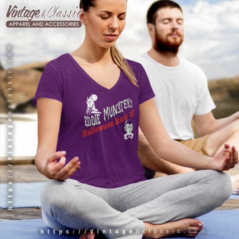 Eddie Munster Halloween Bash 1987 V Neck TShirt Eddie Munster Halloween Bash 1987 V Neck TShirt