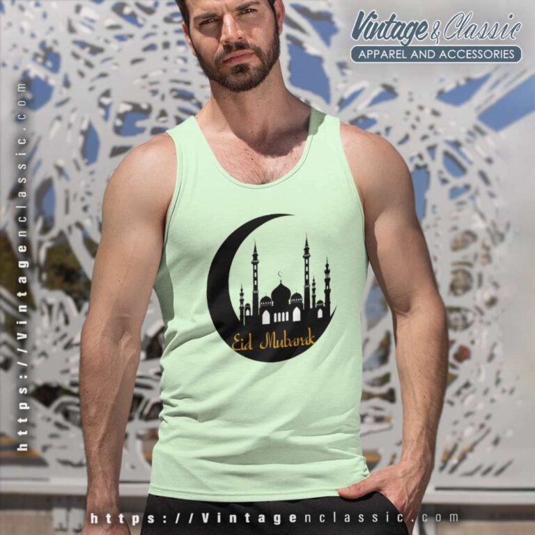 Muslim Celebrates Eid Mubarak Tank Top Racerback Muslim Celebrates Eid Mubarak Tank Top Racerback