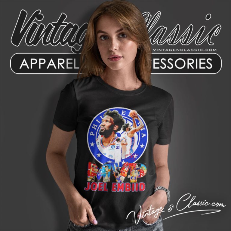 Mvp Joel Embiid Philadelphia 76ers Signature Women T Shirt Mvp Joel Embiid Philadelphia 76ers Signature Women T Shirt