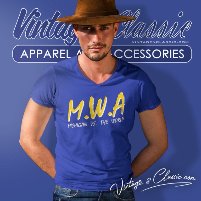 Mwa Michigan Vs The World V Neck TShirt Mwa Michigan Vs The World V Neck TShirt