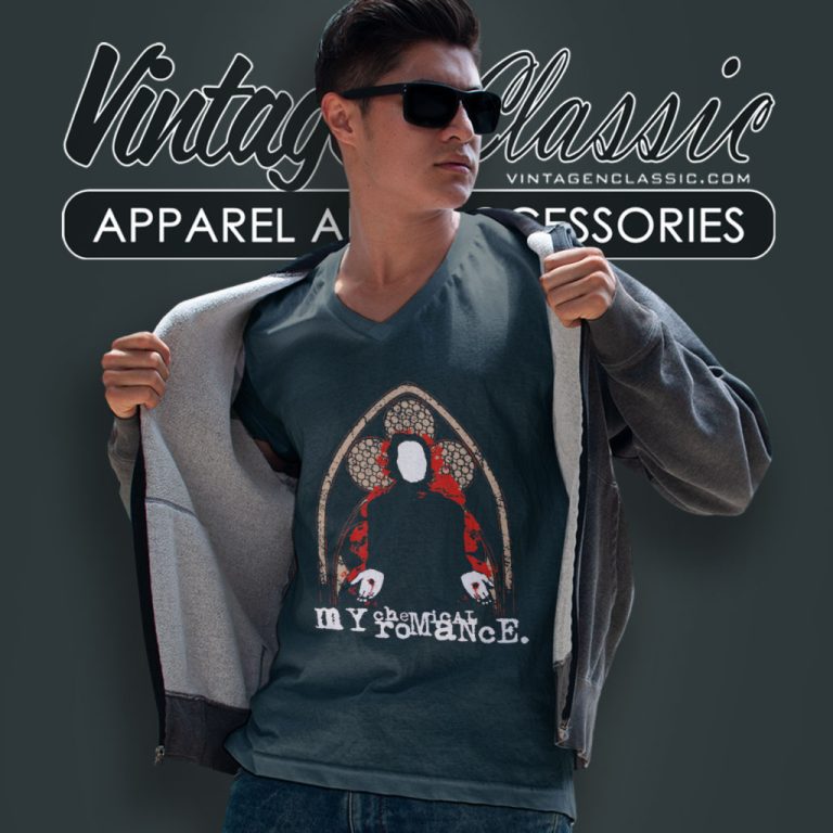 My Chemical Romance Stigmata V Neck TShirt My Chemical Romance Stigmata V Neck TShirt