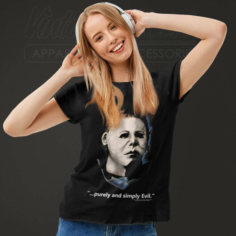 Myers Purely And Simply Evil Halloween Women TShirt Myers Purely And Simply Evil Halloween Women TShirt