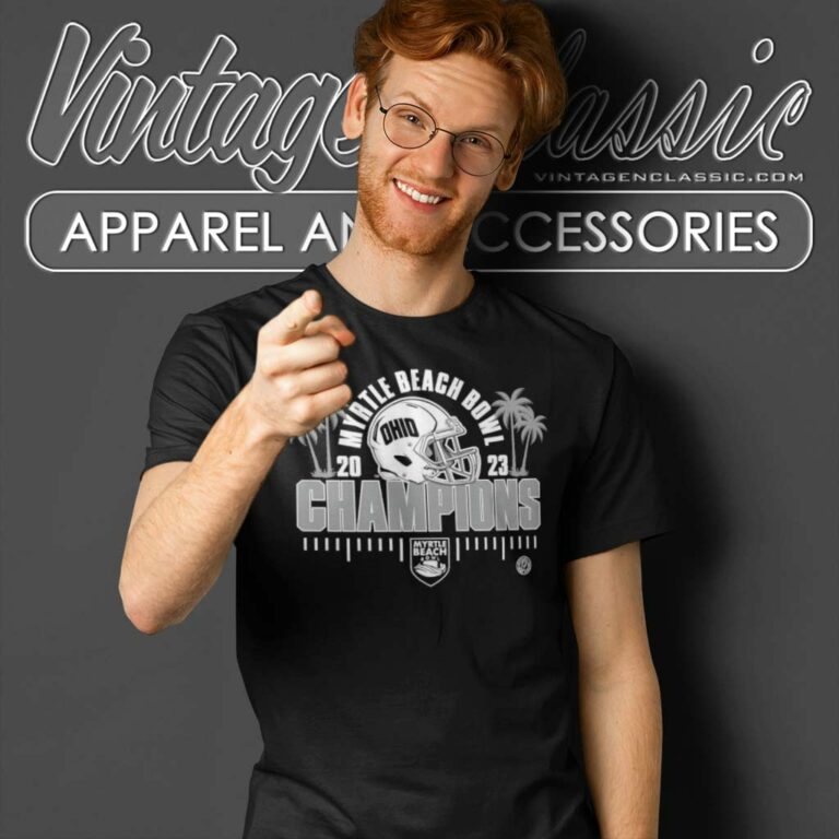 Myrtle Beach Bowl Champions Ohio Bobcats Helmet T Shirt Myrtle Beach Bowl Champions Ohio Bobcats Helmet T Shirt