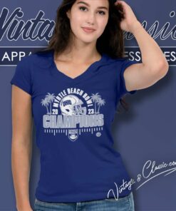 Myrtle Beach Bowl Champions Ohio Bobcats Helmet V Neck TShirt