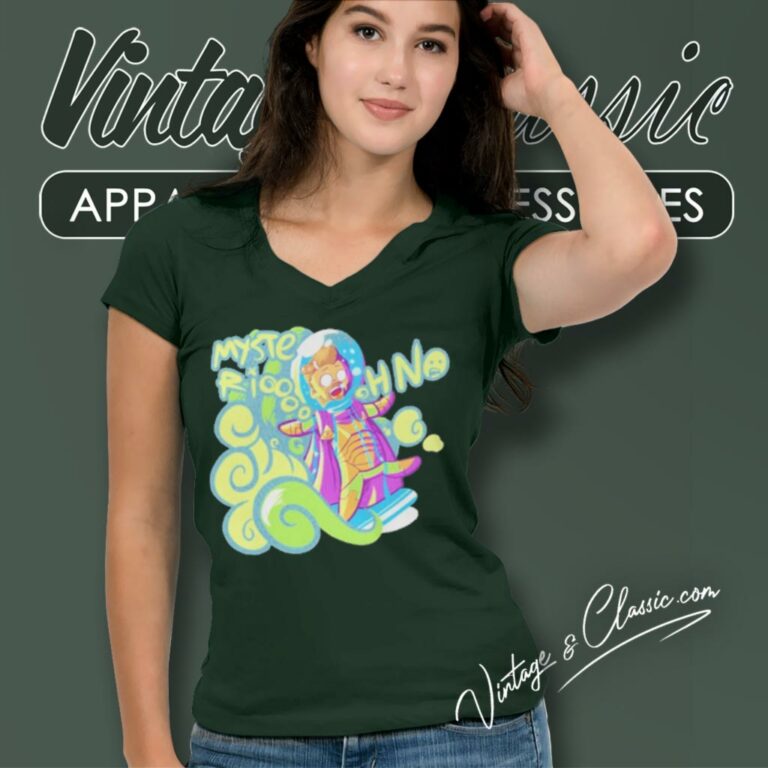 Mystery Oh No Mysterio Parody Rick And Morty V Neck TShirt Mystery Oh No Mysterio Parody Rick And Morty V Neck TShirt