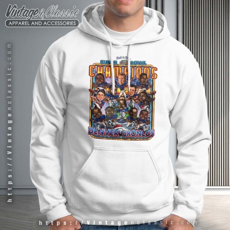 NFL Denver Broncos Caricature Super Bowl Mens Hoodie NFL Denver Broncos Caricature Super Bowl Mens Hoodie